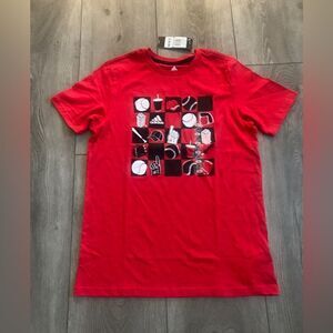 Adidas boys bright red sport t shirt